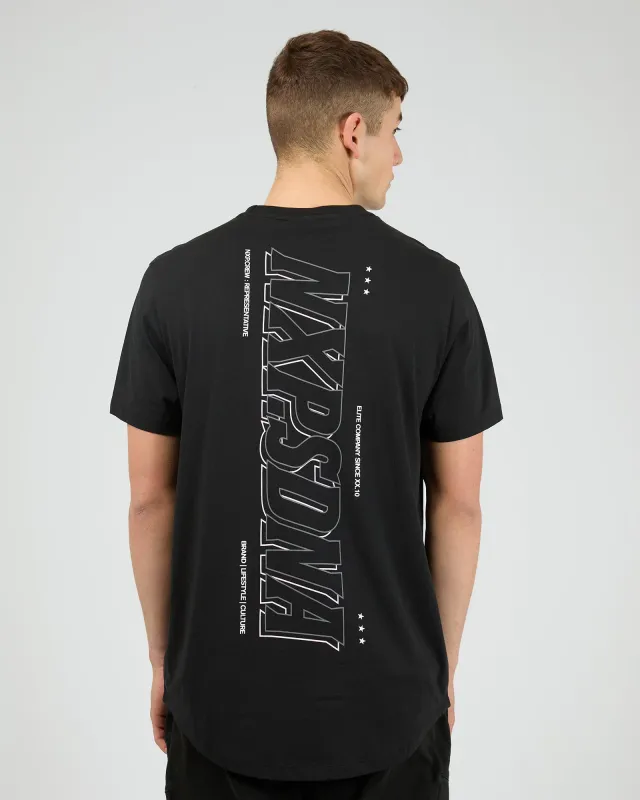 Burns Dual Curved Tee Black sold by edge clothing