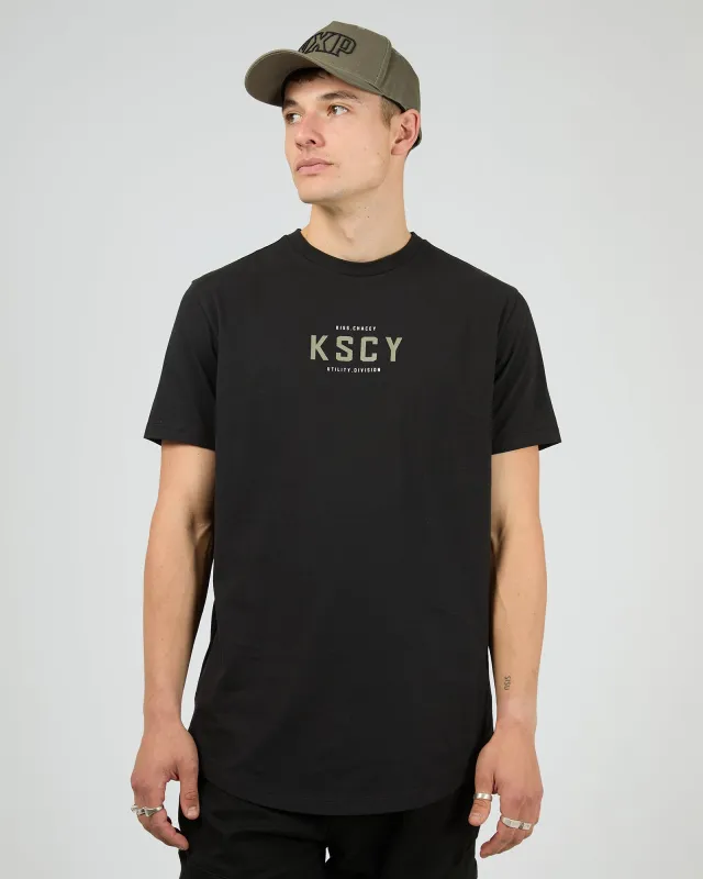 Division Dual Curved Tee Black sold by edge clothing