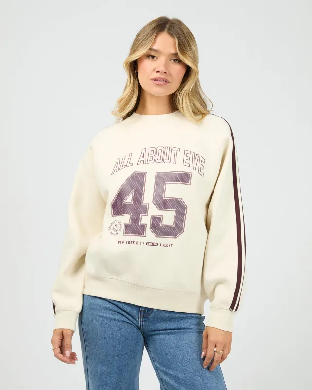 College Contrast Raglan Crew Vanilla sold by edge clothing