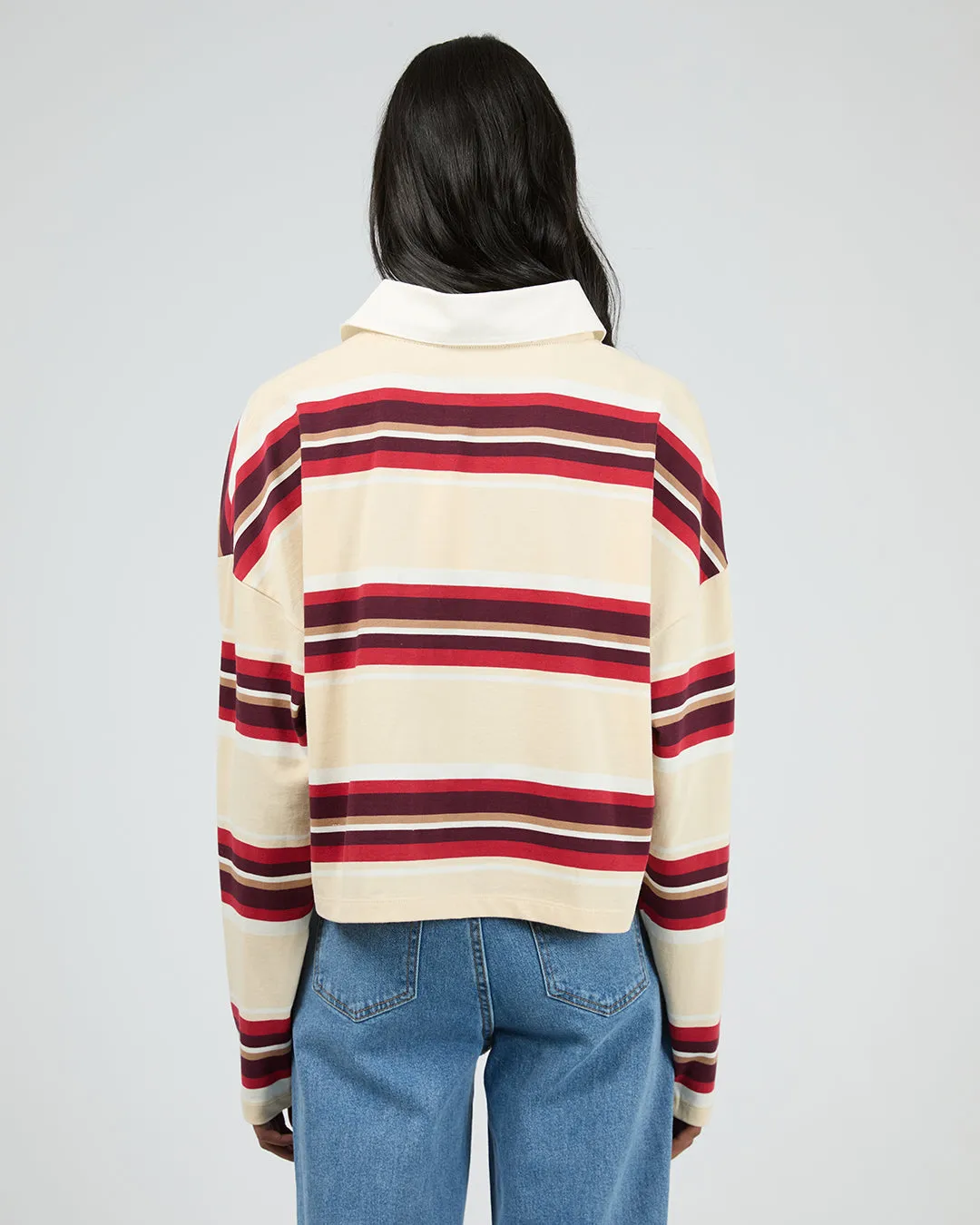 Addison Rugby Top Berry/ White Stripe sold by edge clothing product image thumbnail 3