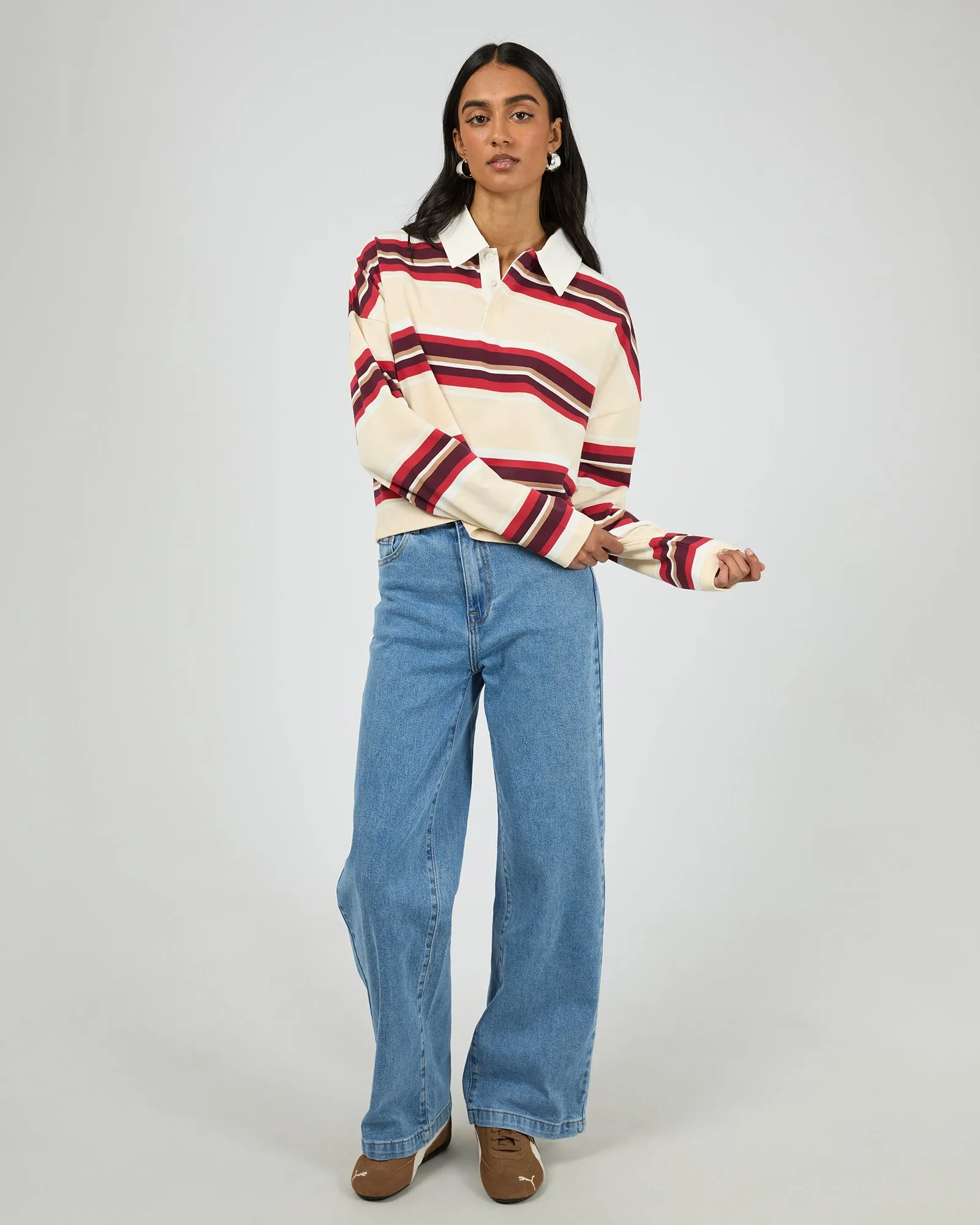 Addison Rugby Top Berry/ White Stripe sold by edge clothing product image thumbnail 2