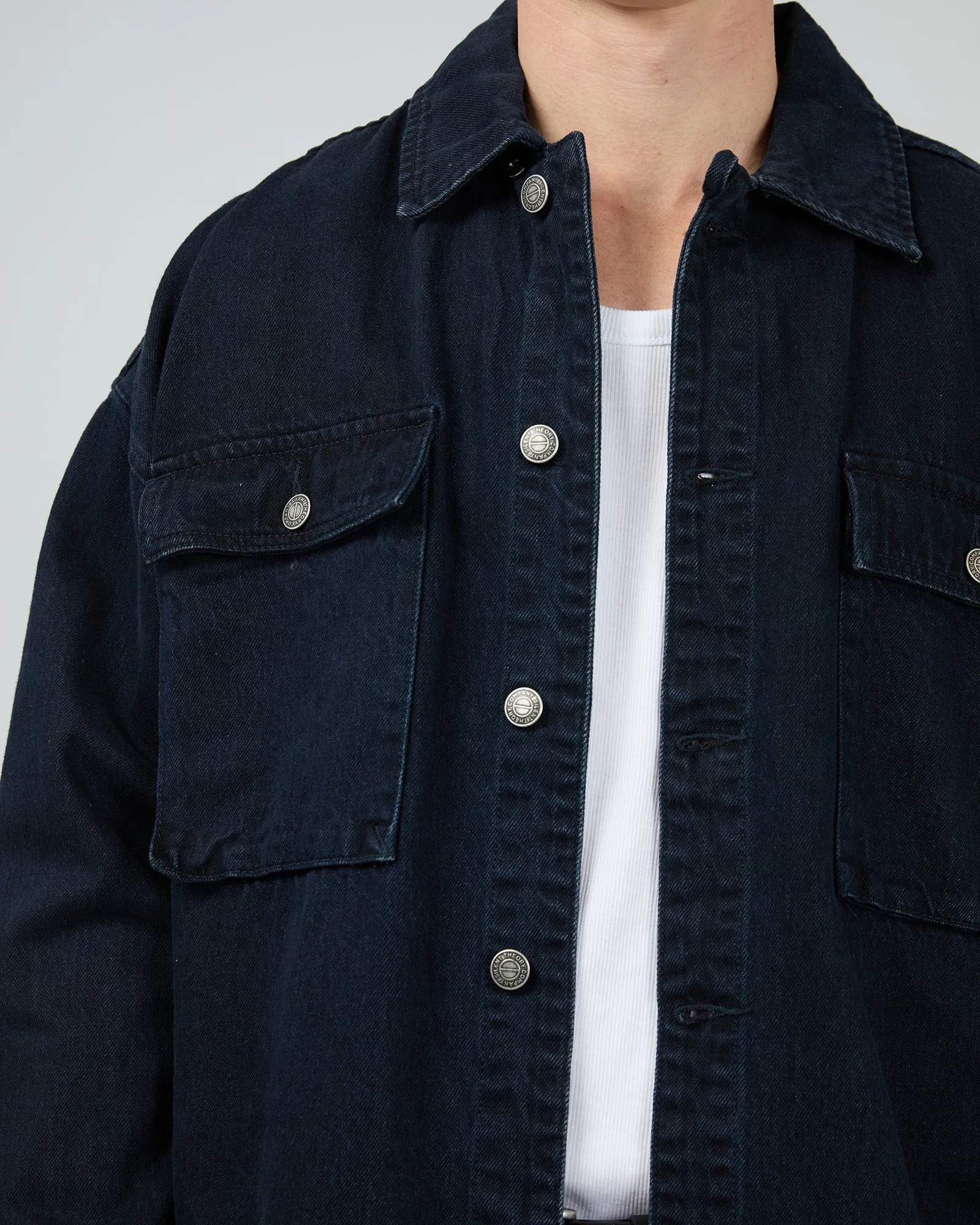 Denim Overshirt Navy sold by edge clothing product image thumbnail 5