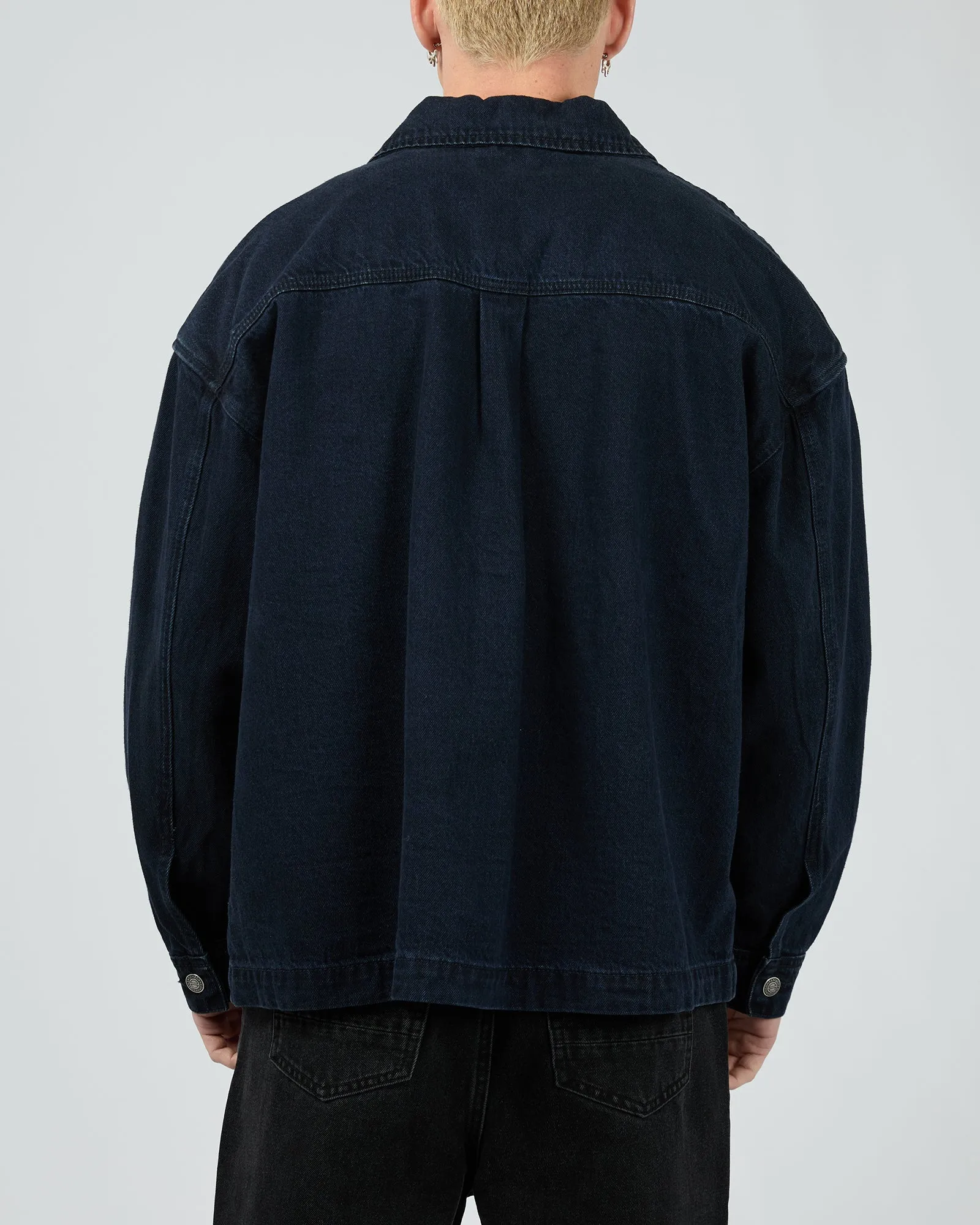 Denim Overshirt Navy sold by edge clothing product image thumbnail 3