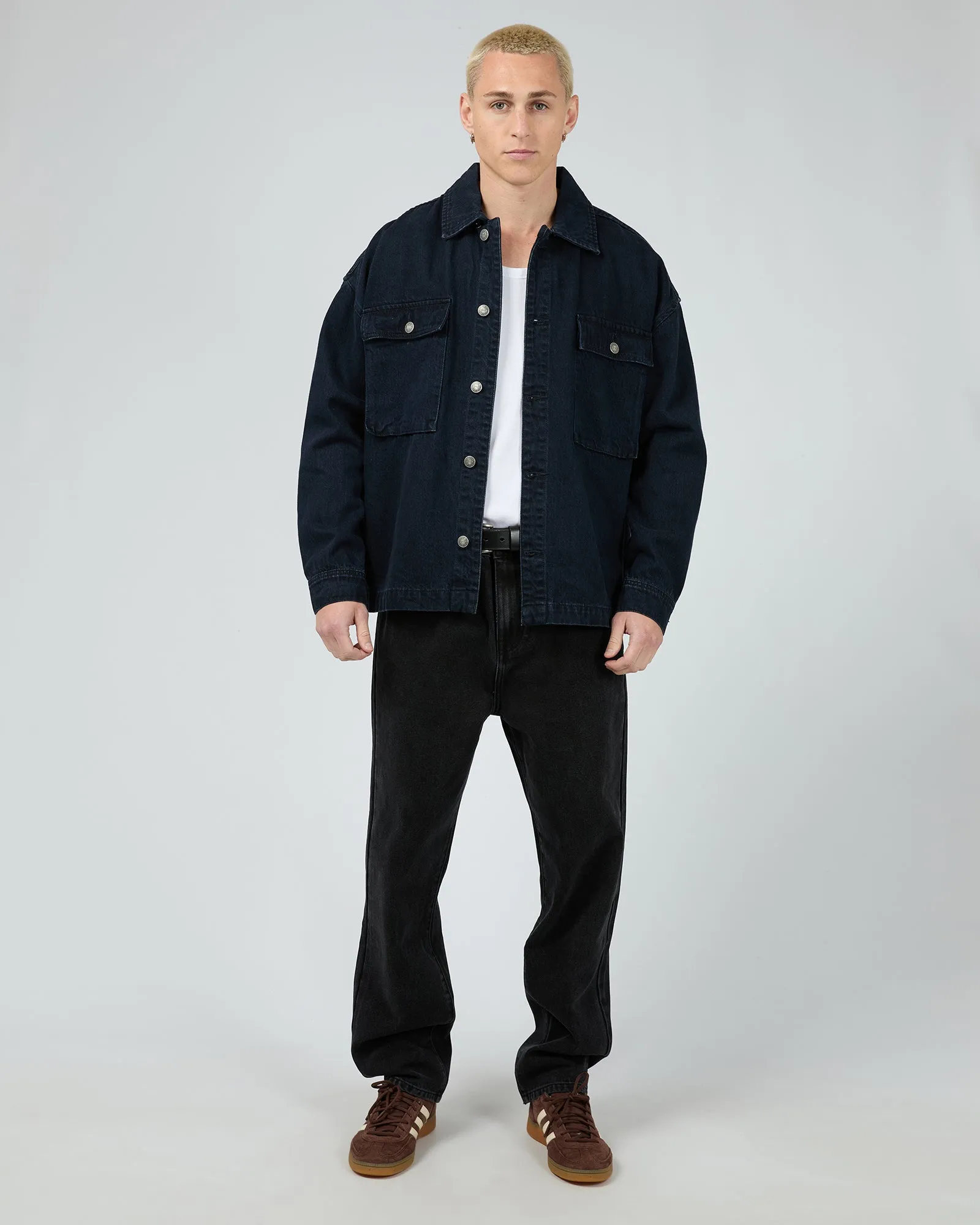 Denim Overshirt Navy sold by edge clothing product image thumbnail 2