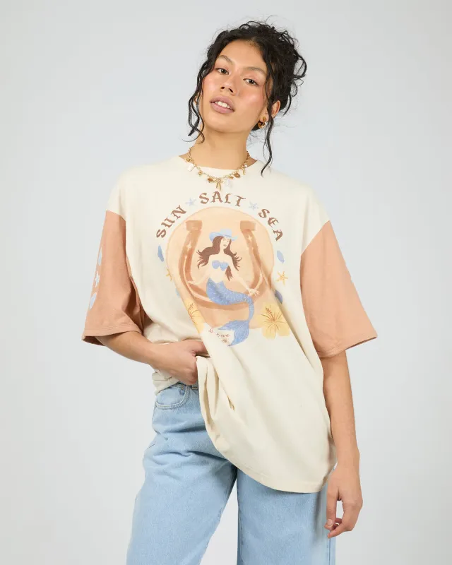 Sun Salt Sea Oversized Tee Vanilla sold by edge clothing