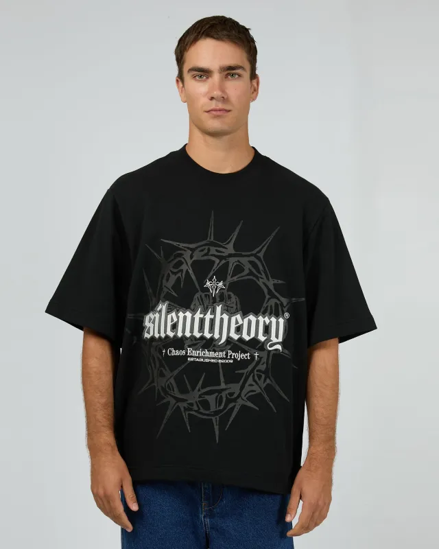 Chaos Fleece Tee Black sold by edge clothing