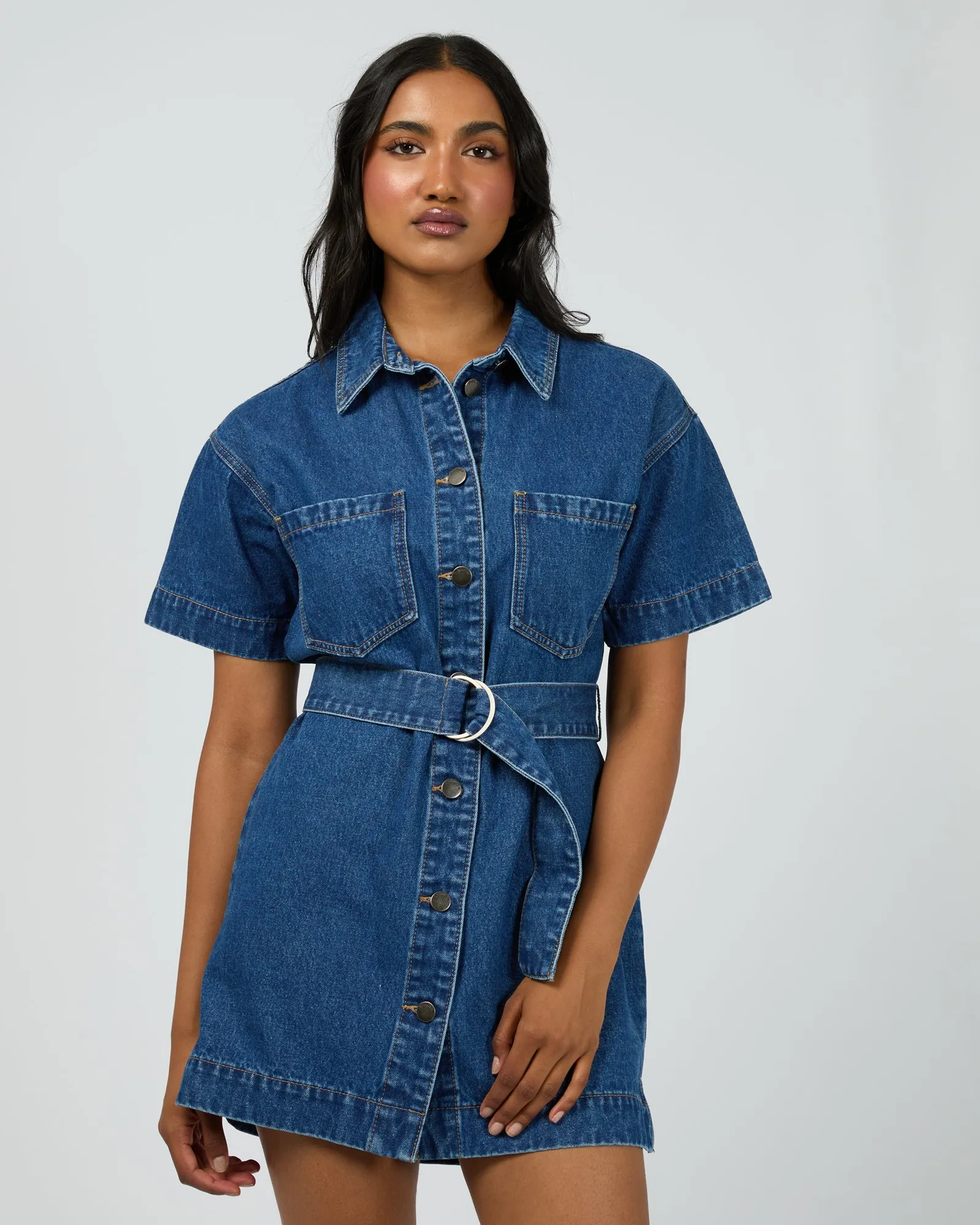 Sunny Denim Dress Heritage Blue sold by edge clothing
