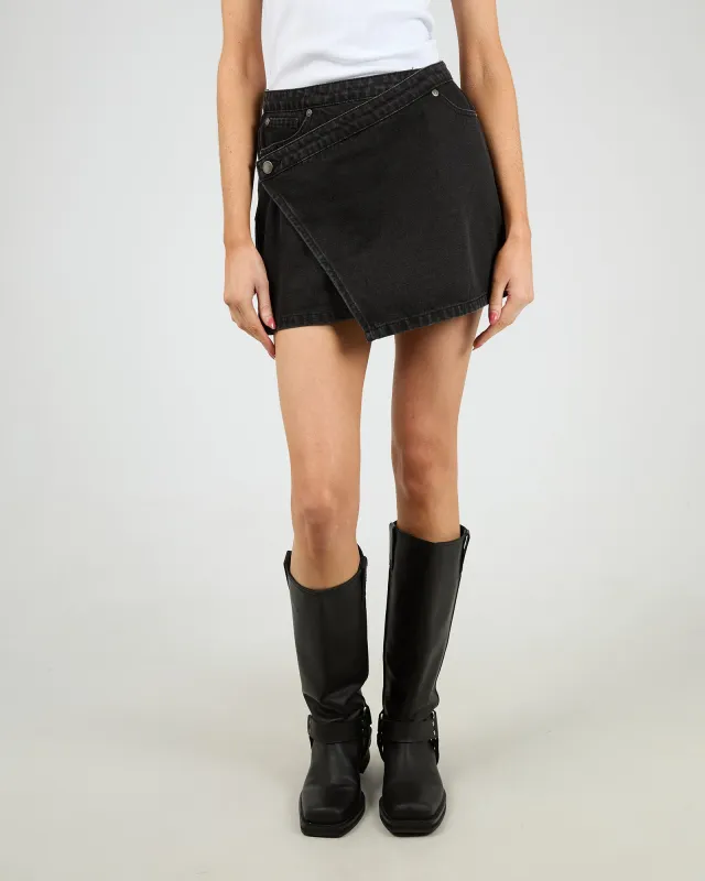 Lenni Mini Skort Washed Black sold by edge clothing