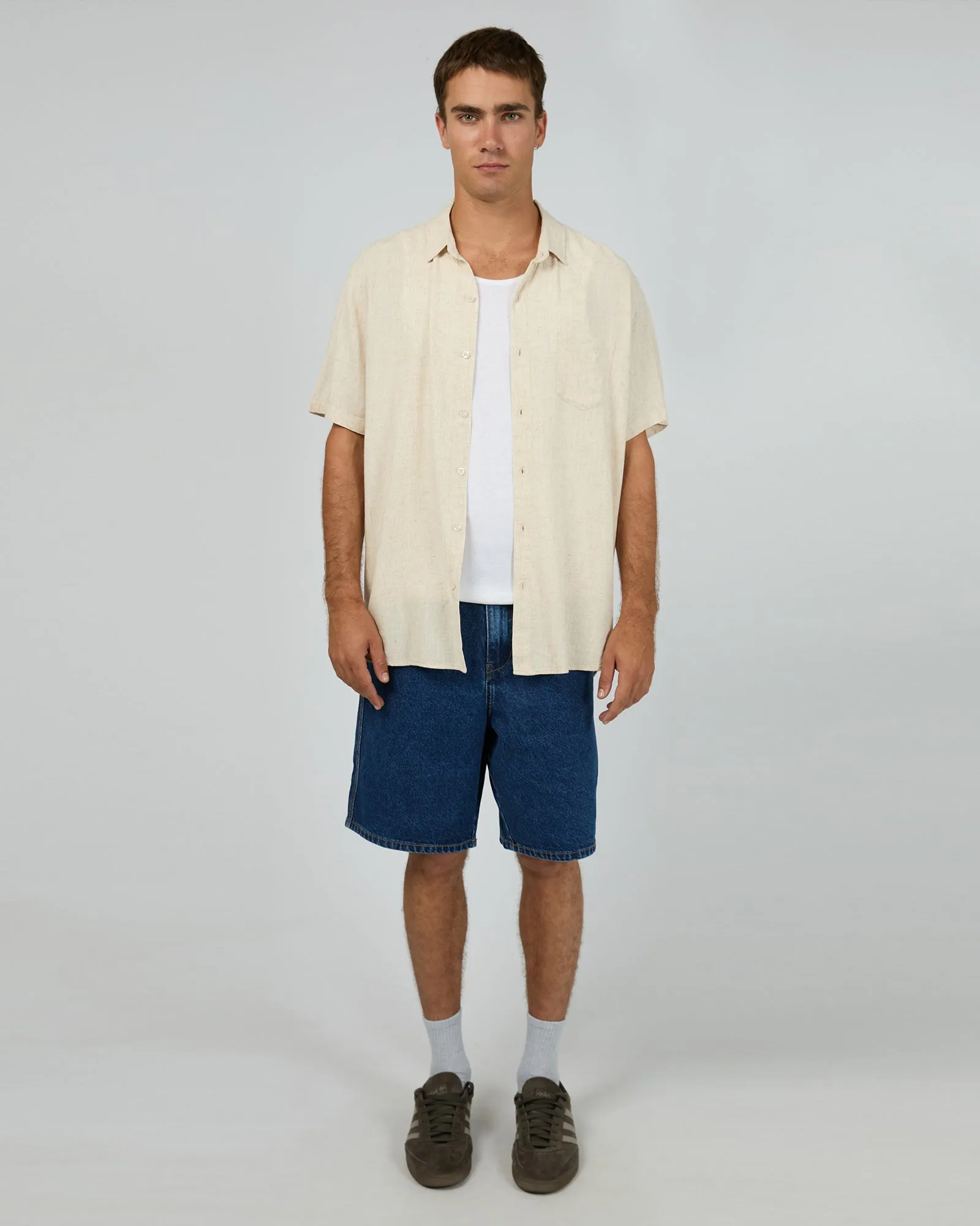 Textured Linen Shirt Natural sold by edge clothing product image thumbnail 2