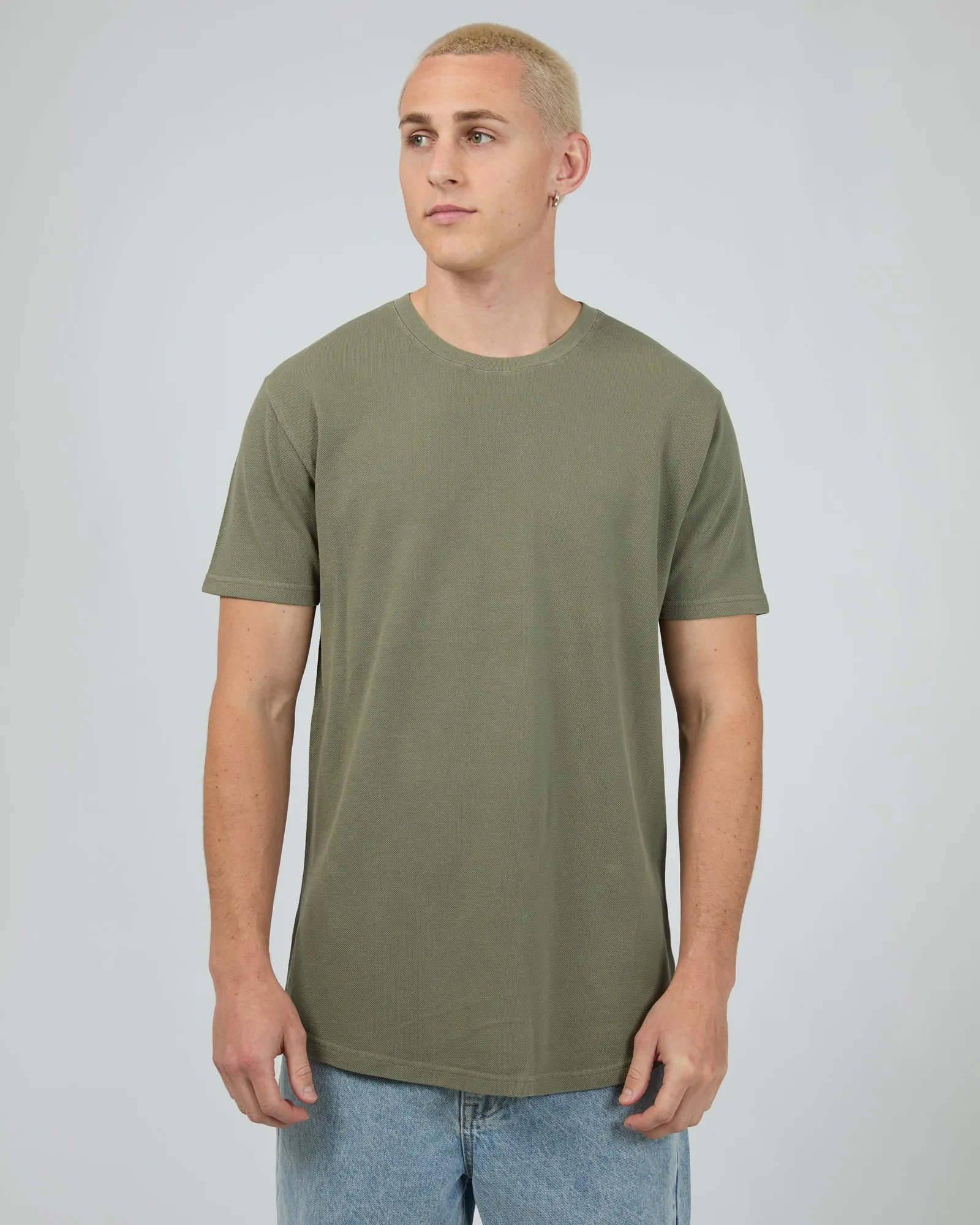 Pique Tee Khaki sold by edge clothing