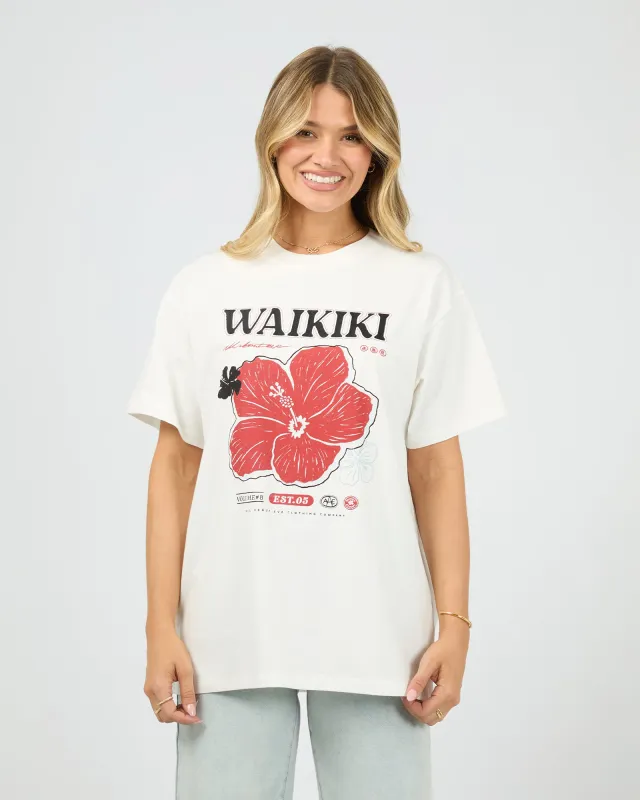 Hibiscus Relaxed Tee Vintage White sold by edge clothing