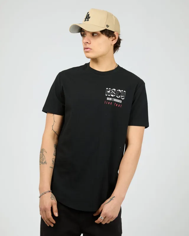 Iron Thunder Dual Curved Tee Black sold by edge clothing