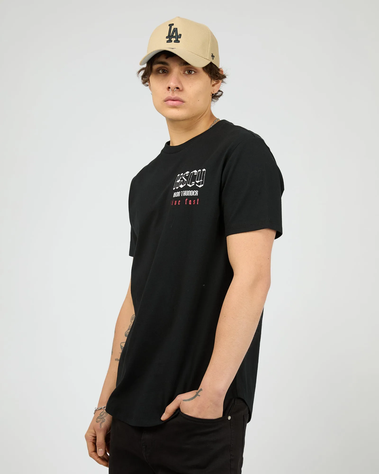 Iron Thunder Dual Curved Tee Black sold by edge clothing product image thumbnail 4
