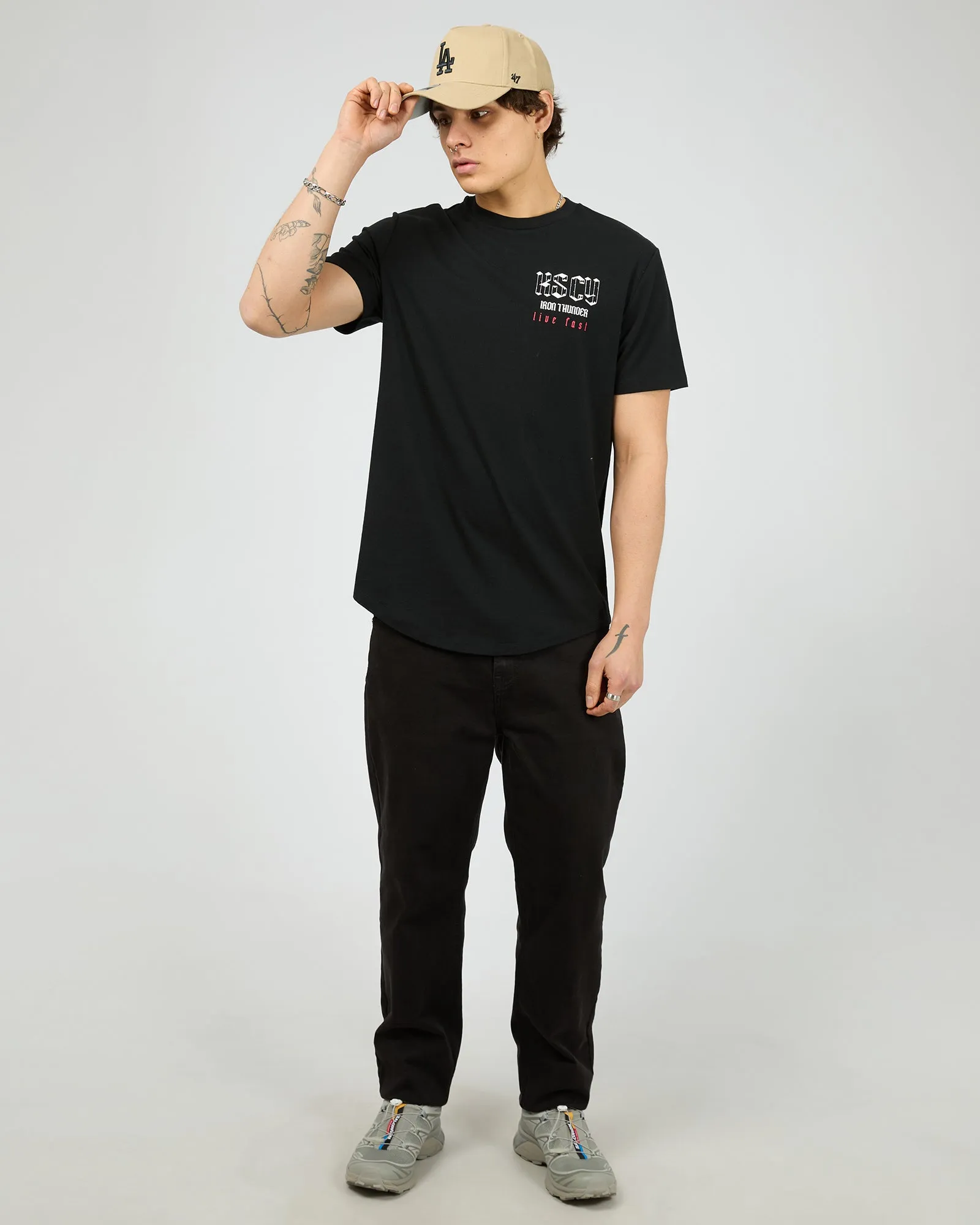Iron Thunder Dual Curved Tee Black sold by edge clothing product image thumbnail 2