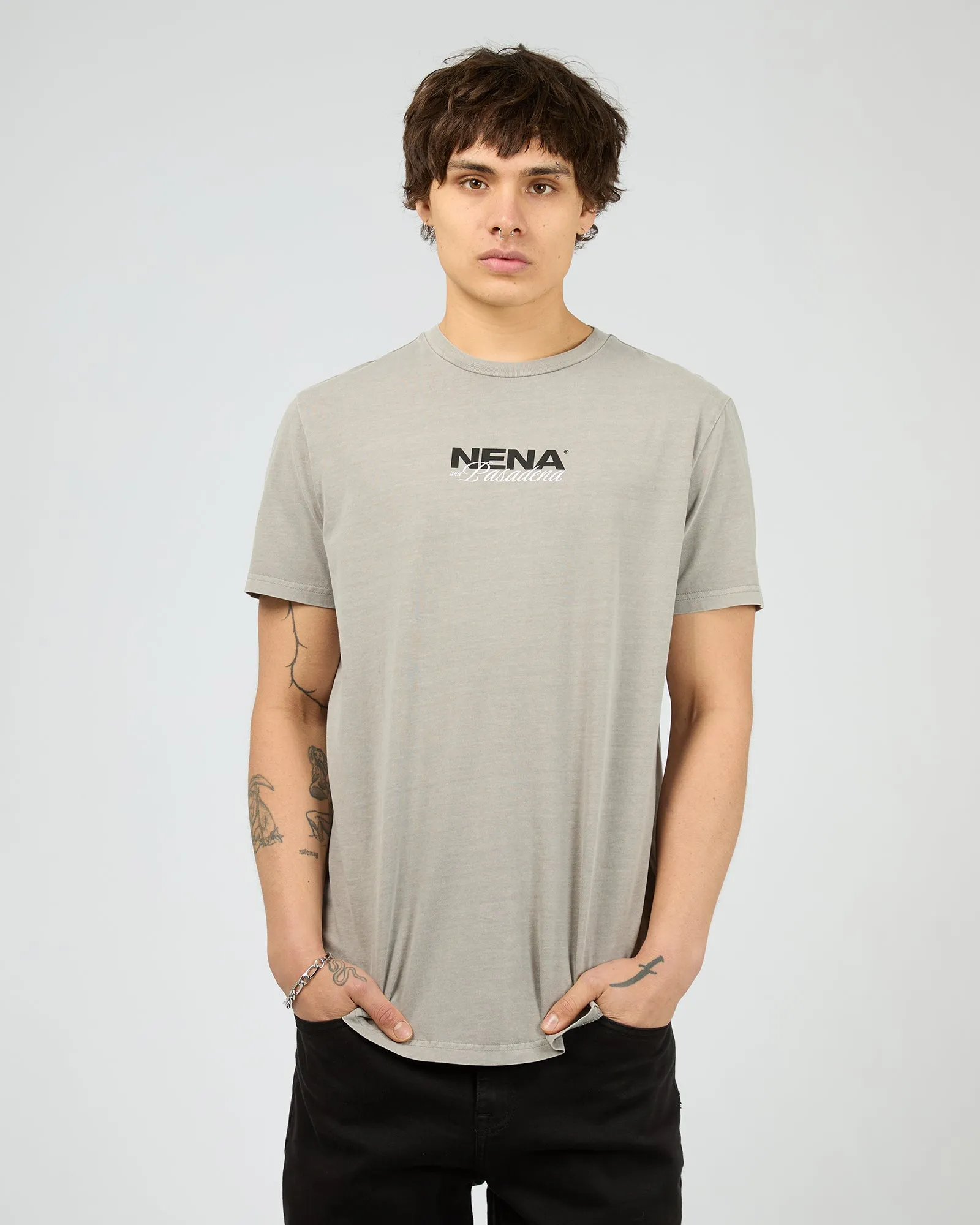 Veered Dual Curved Tee Pigment Paloma sold by edge clothing