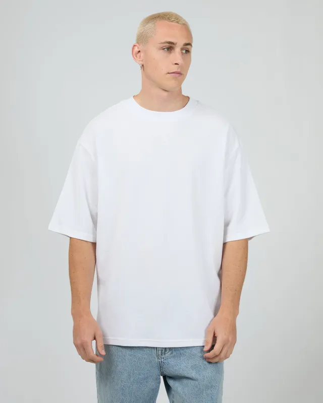 Pique Box Tee White sold by edge clothing