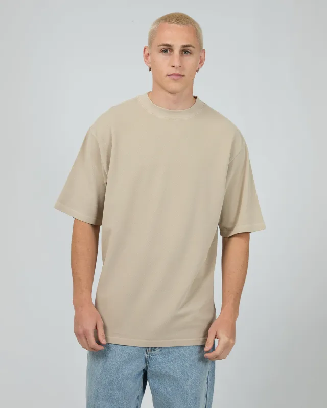 Pique Box Tee Tan sold by edge clothing