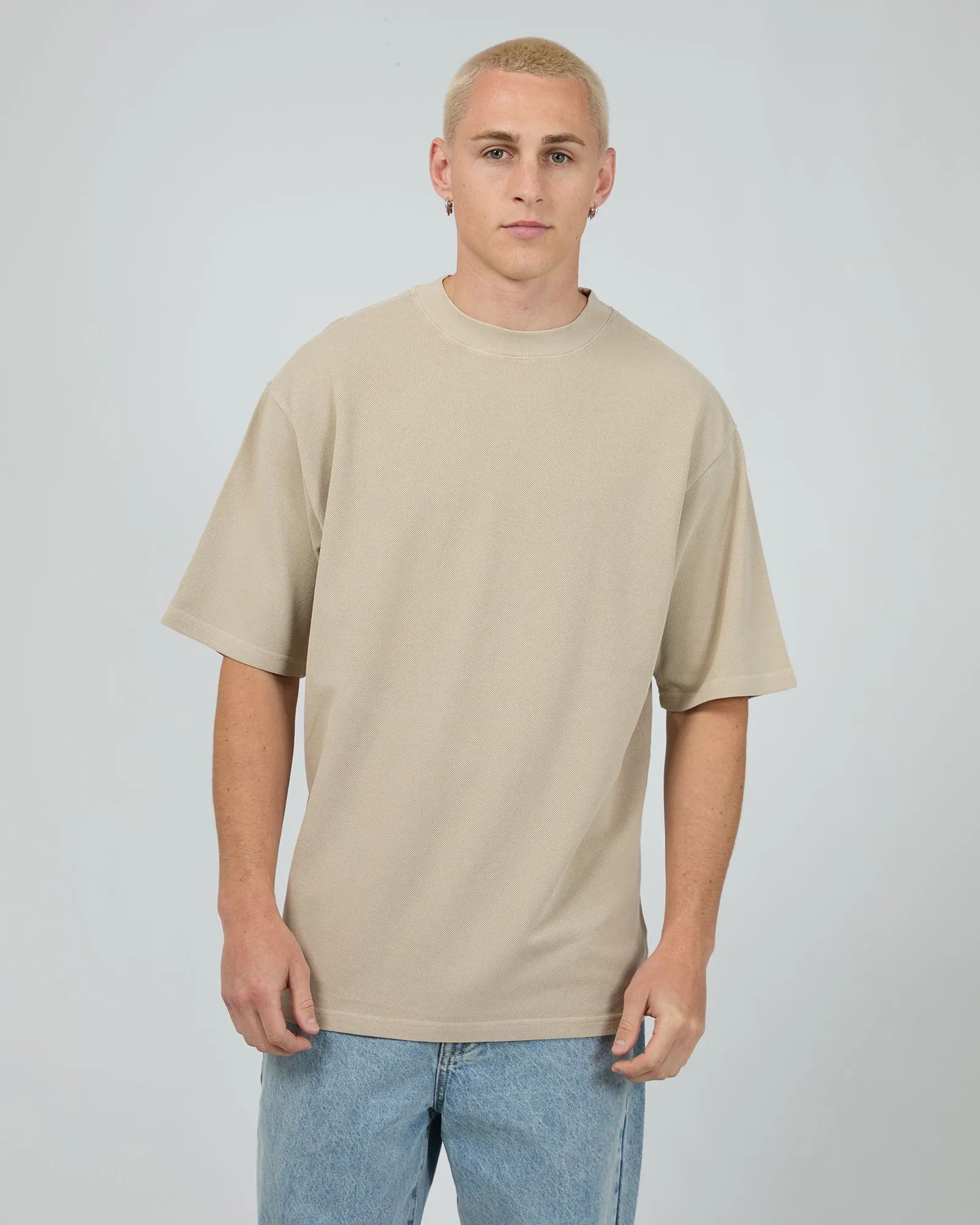 Pique Box Tee Tan sold by edge clothing