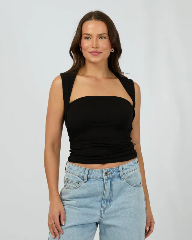 Peyton Top Black sold by edge clothing
