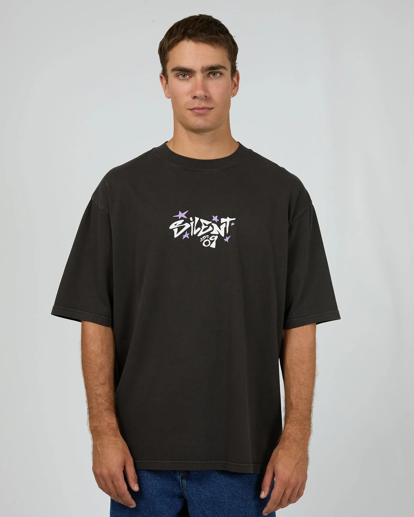 Influence Box Tee Charcoal sold by edge clothing