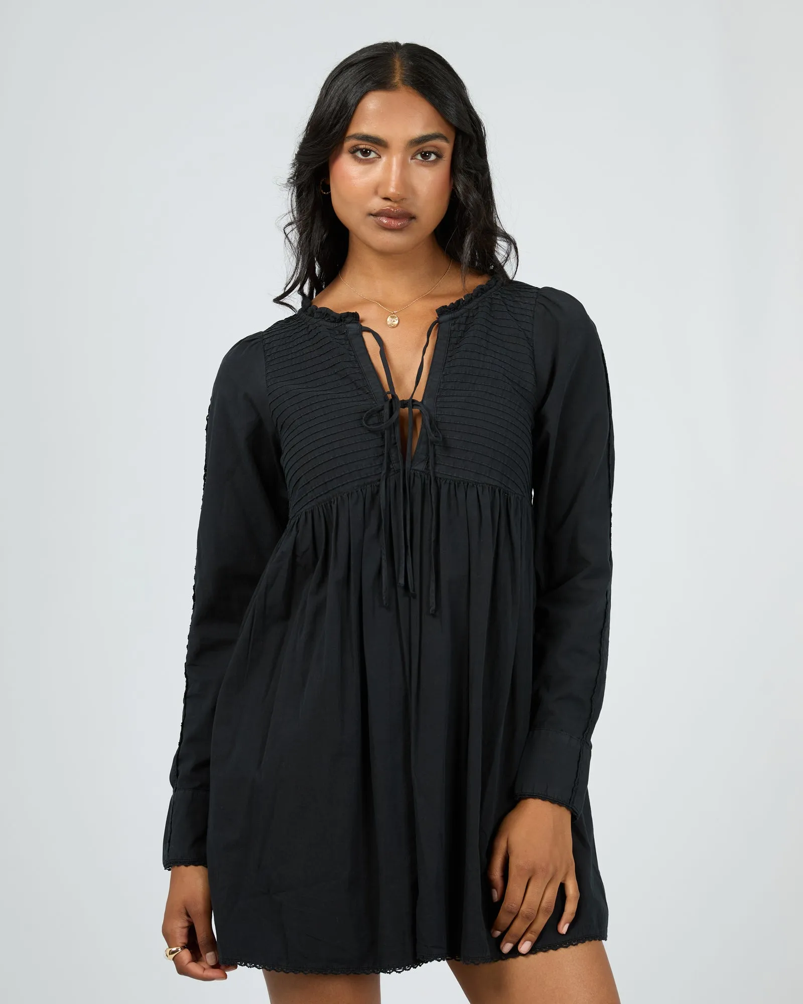 Sadie Mini Long Sleeve Dress Black sold by edge clothing