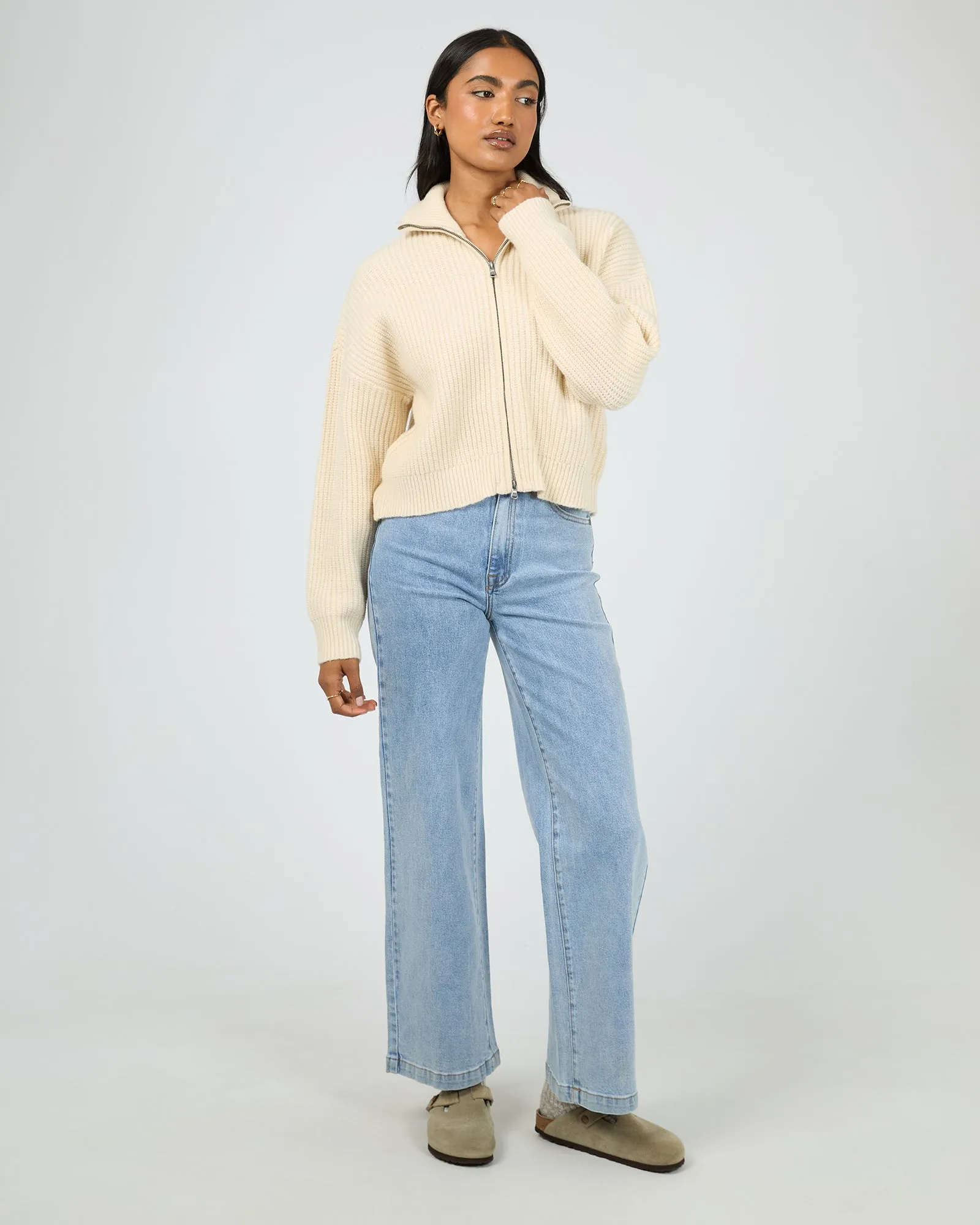 Bridie Knit Zip Through Vanilla sold by edge clothing product image thumbnail 2