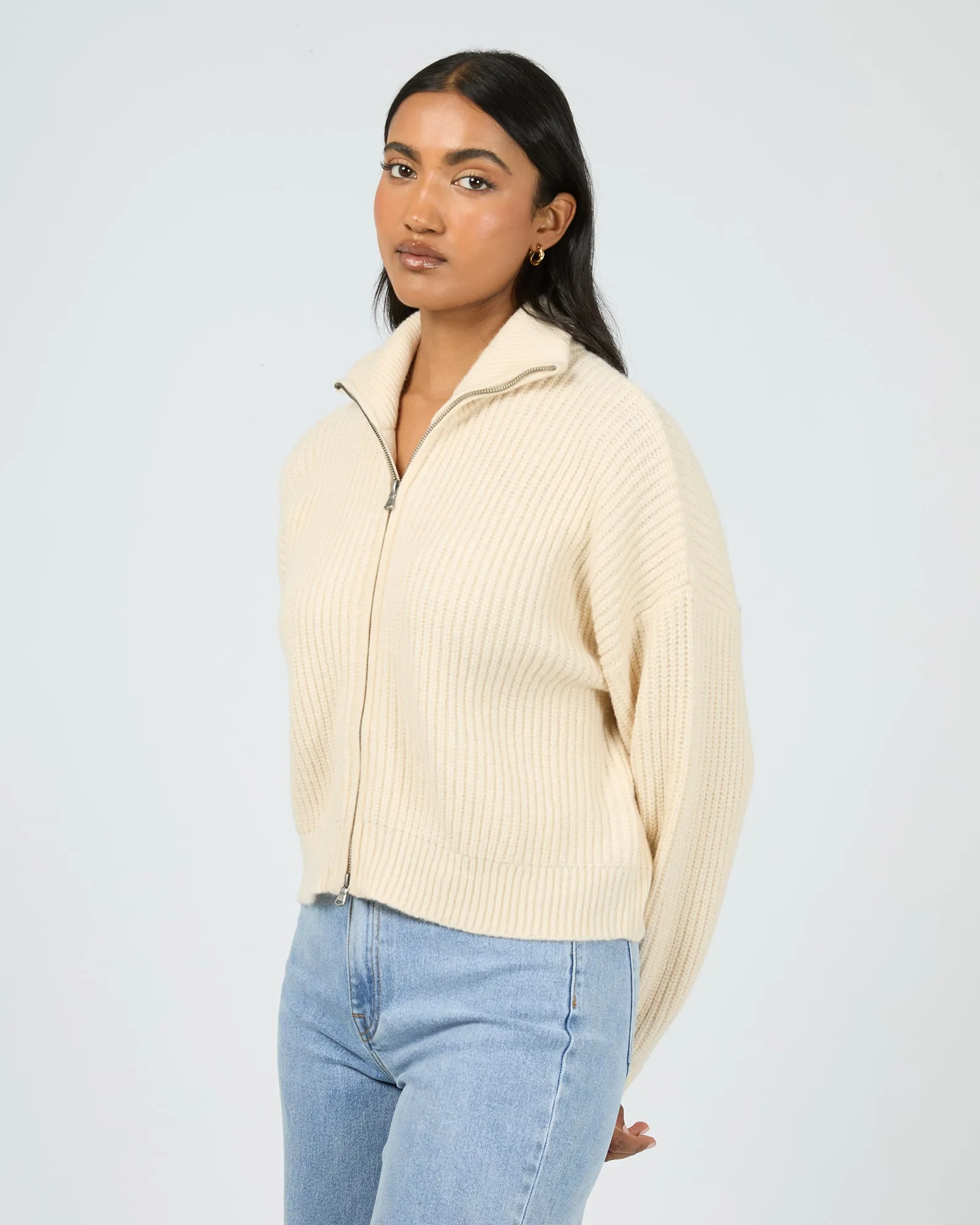 Bridie Knit Zip Through Vanilla sold by edge clothing product image thumbnail 4