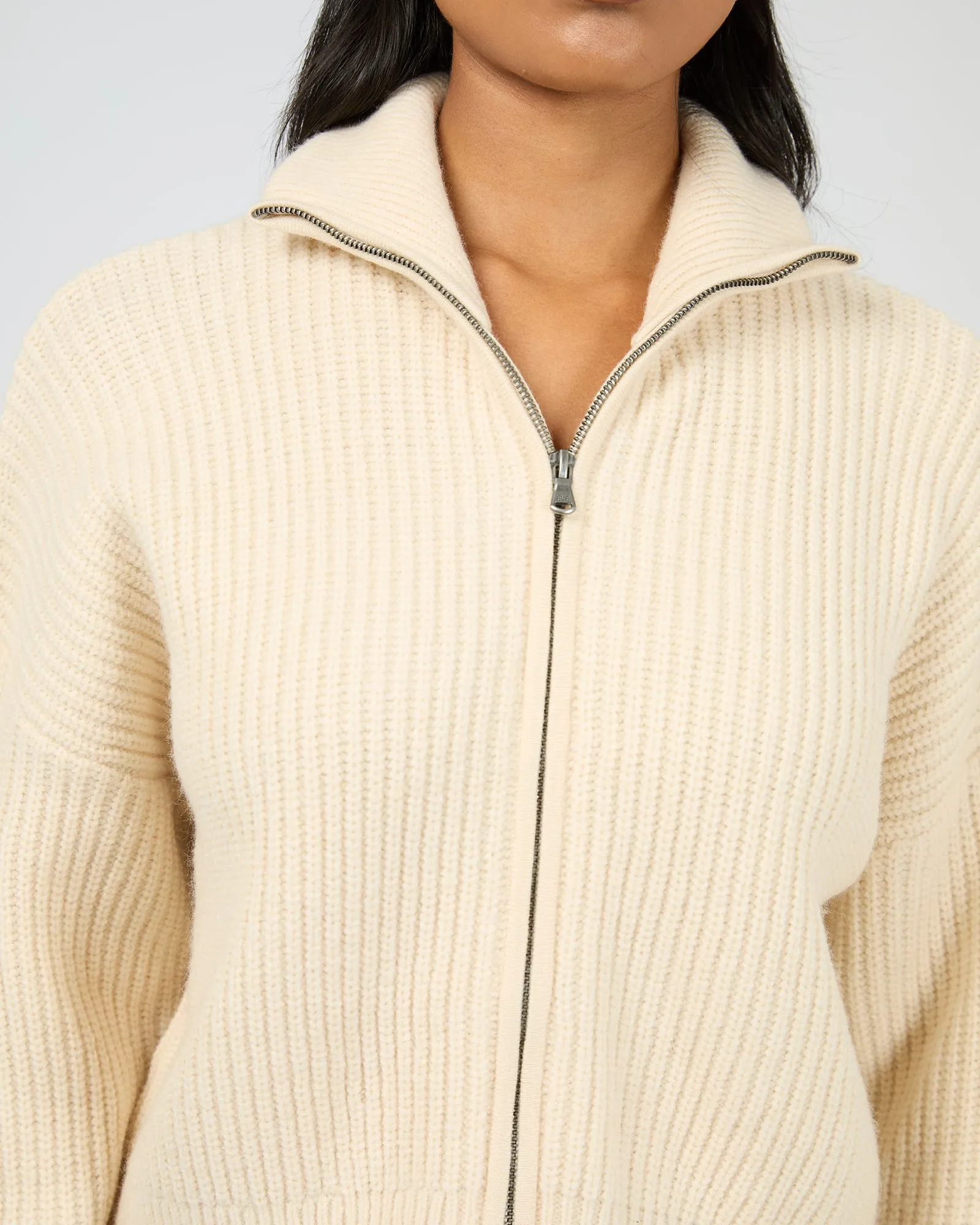 Bridie Knit Zip Through Vanilla sold by edge clothing product image thumbnail 5