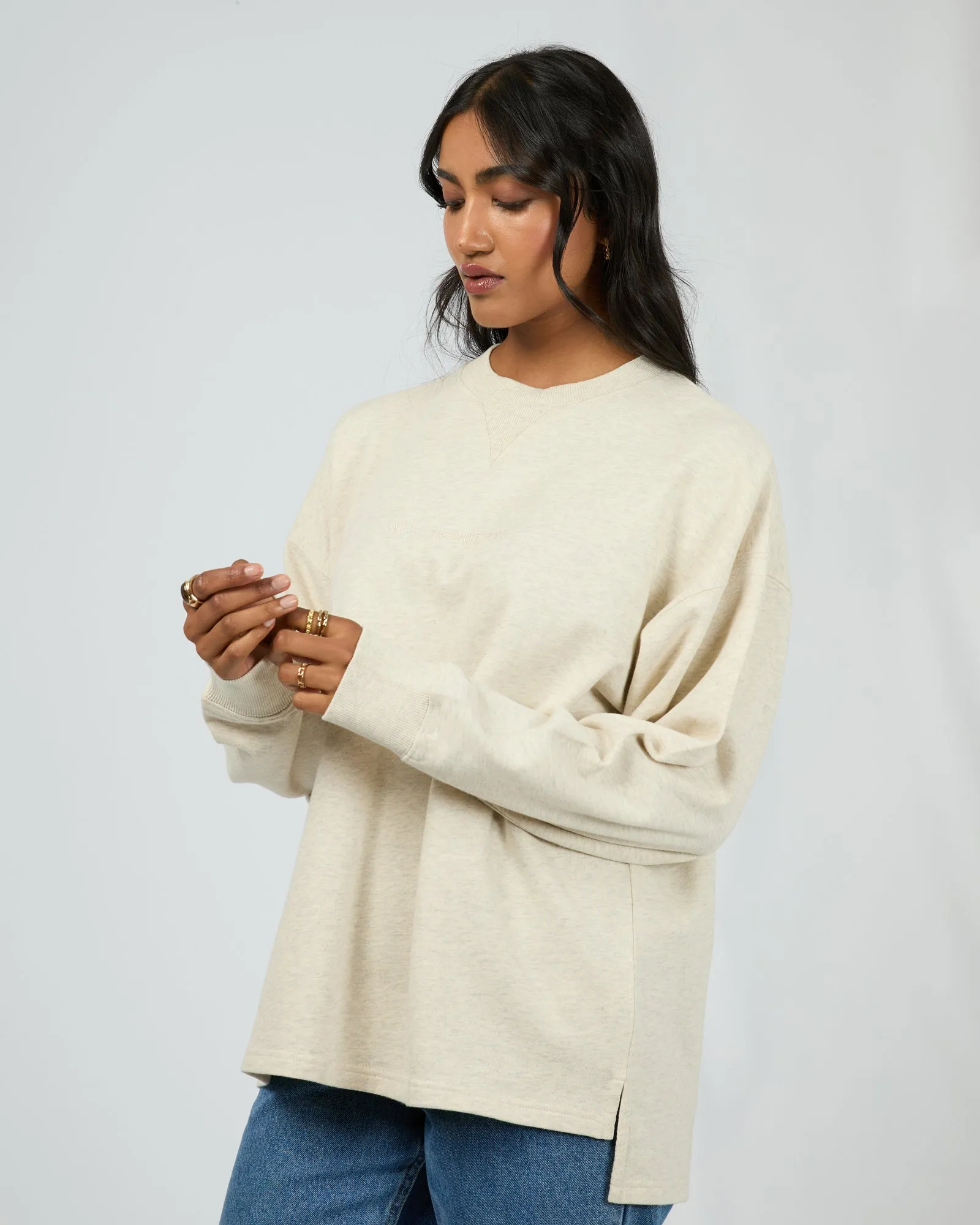 Aae Washed Relaxed Crew Oatmeal sold by edge clothing product image thumbnail 4