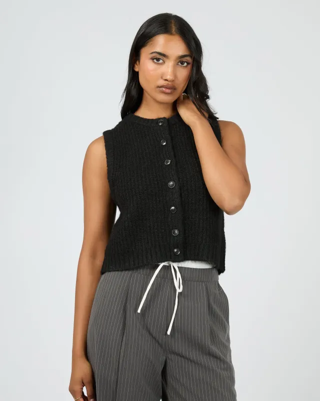 Aya Knit Vest Black sold by edge clothing