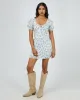Sylvie V-Neck Mini Dress Blue sold by edge clothing