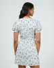 Sylvie V-Neck Mini Dress Blue sold by edge clothing