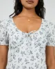 Sylvie V-Neck Mini Dress Blue sold by edge clothing