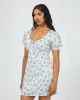 Sylvie V-Neck Mini Dress Blue sold by edge clothing