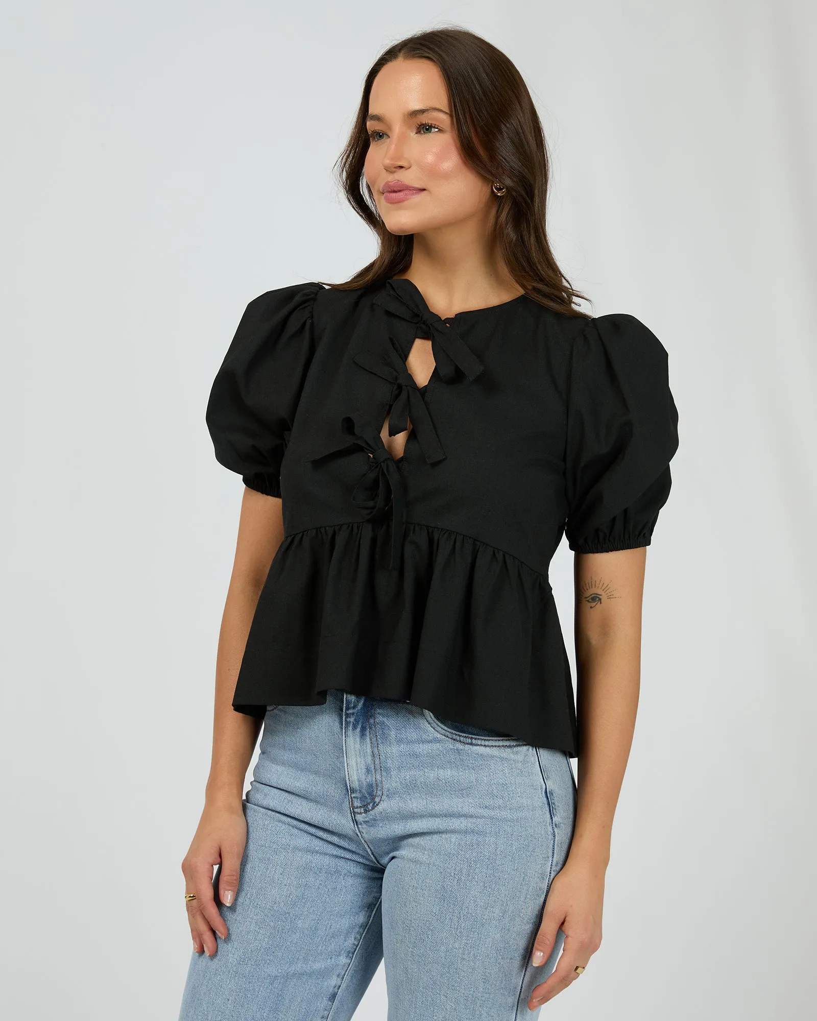 Aftersun Linen Top Black sold by edge clothing product image thumbnail 4