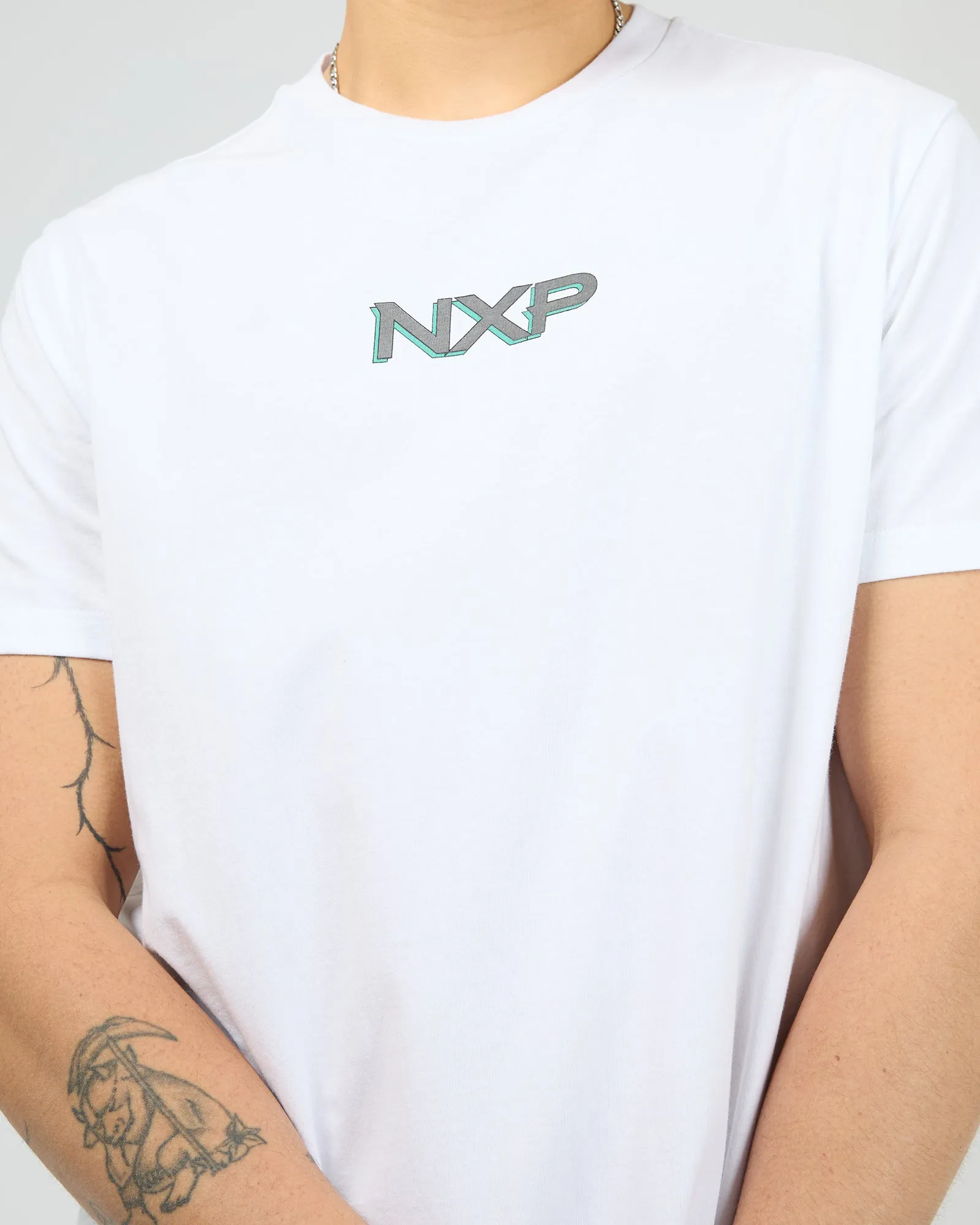 Buzz Dual Curved Tee White sold by edge clothing product image thumbnail 5