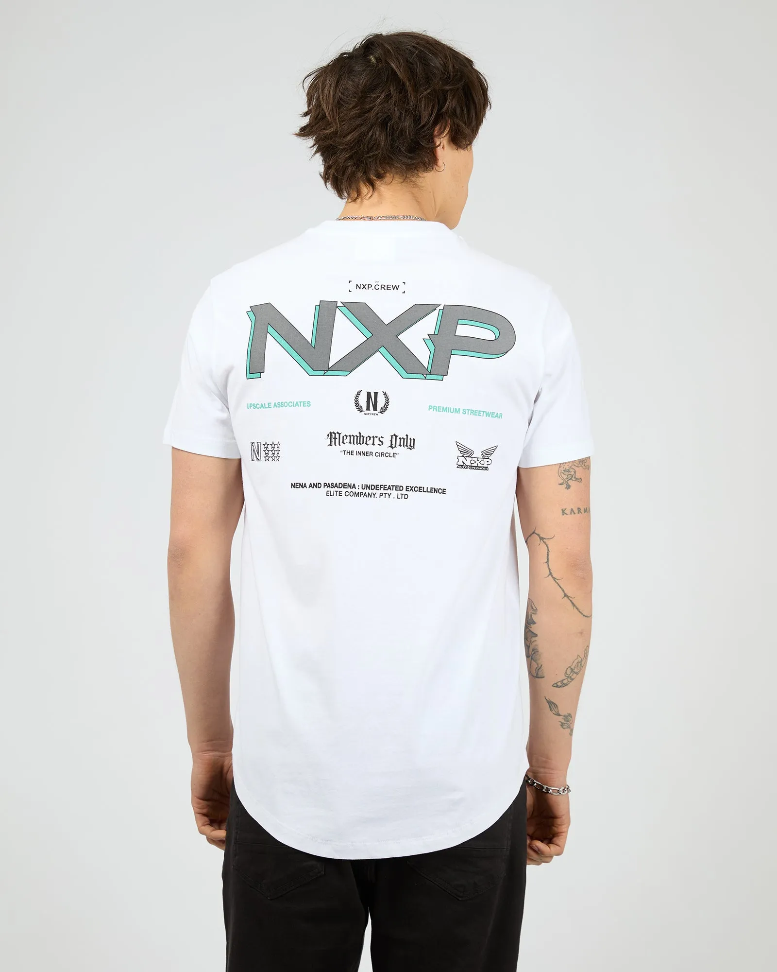 Buzz Dual Curved Tee White sold by edge clothing product image thumbnail 3