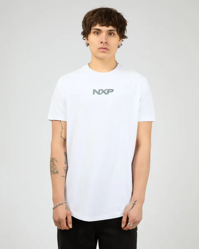 Buzz Dual Curved Tee White sold by edge clothing