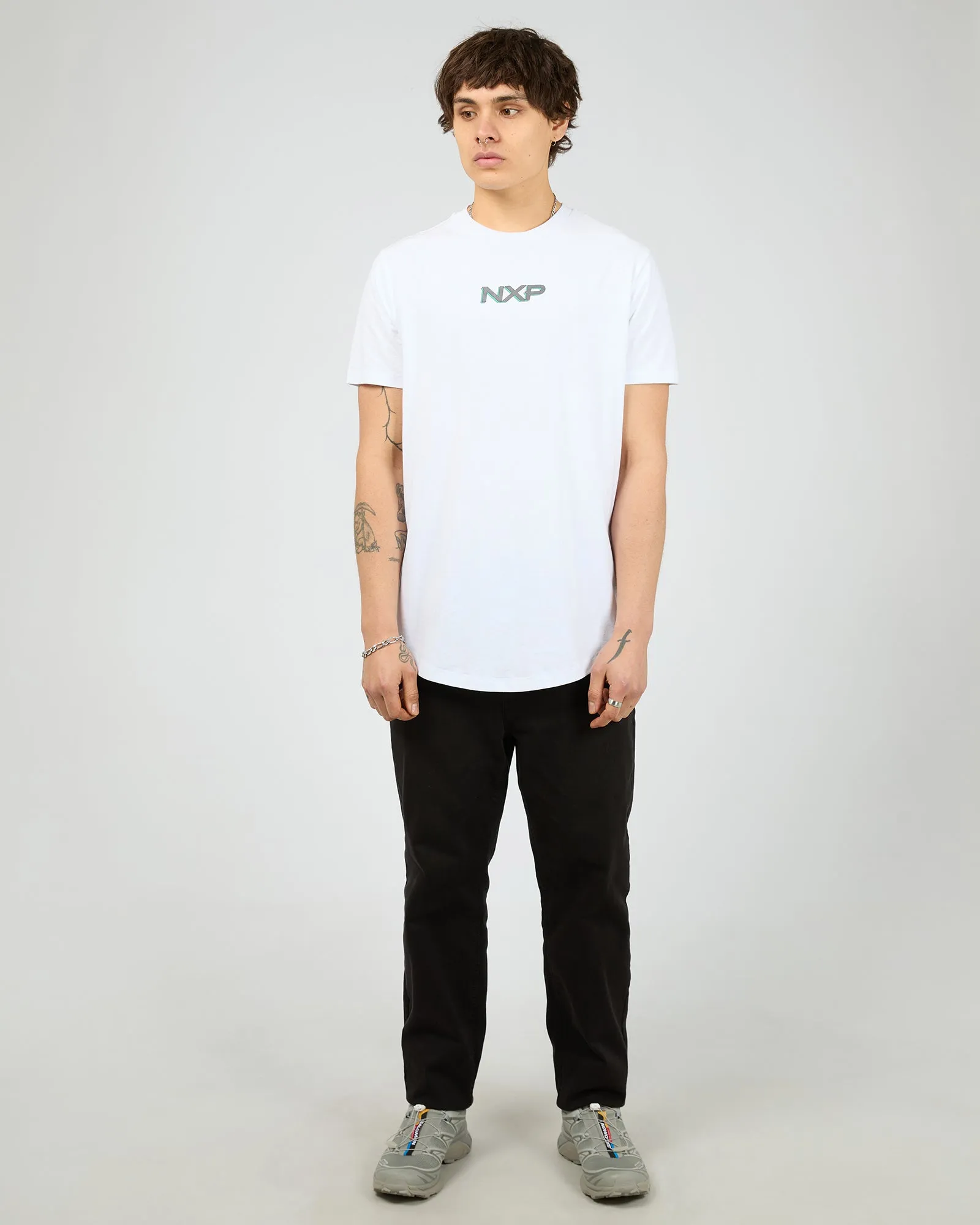 Buzz Dual Curved Tee White sold by edge clothing product image thumbnail 2