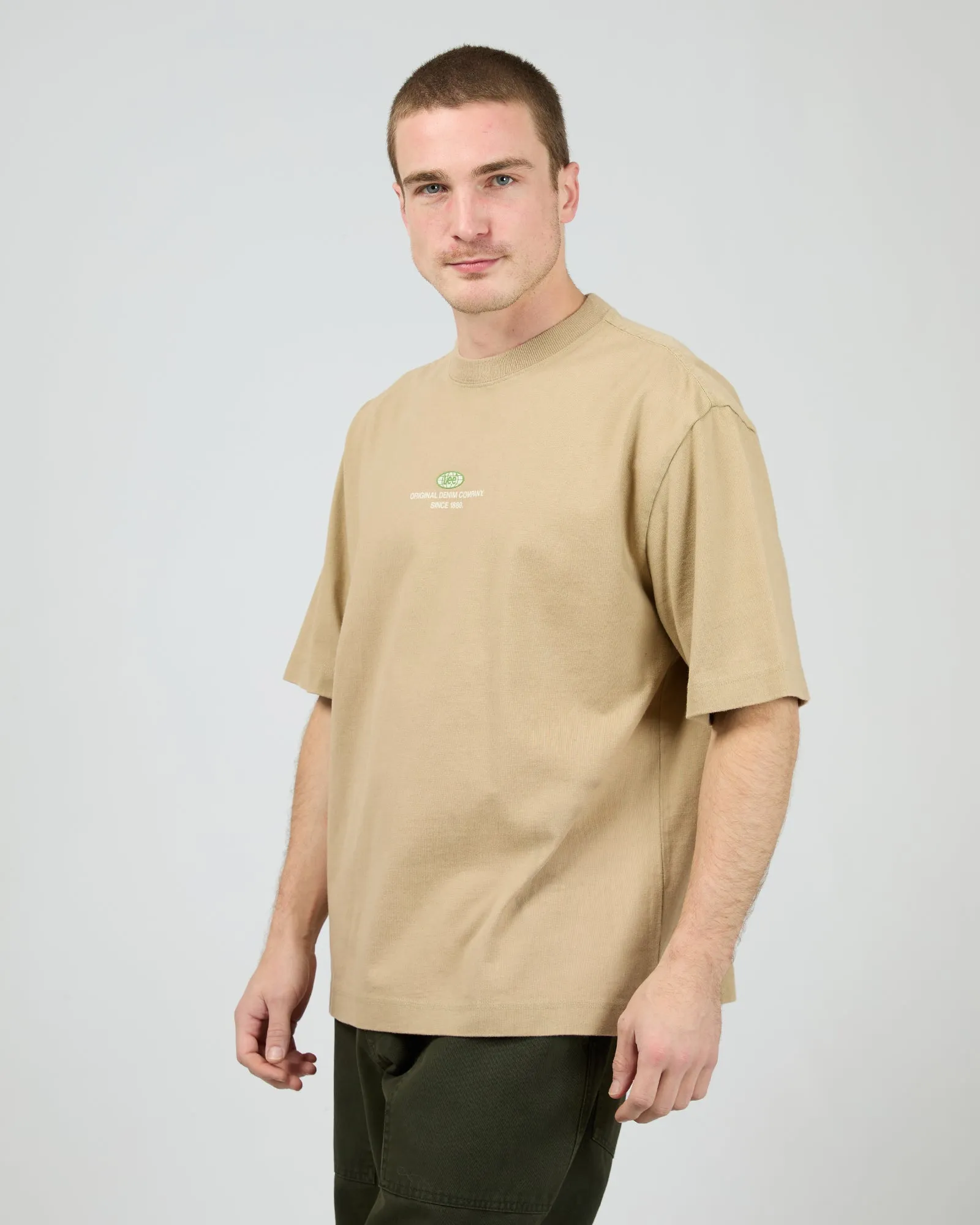 Twitch Stack Baggy Tee Khaki sold by edge clothing product image thumbnail 4