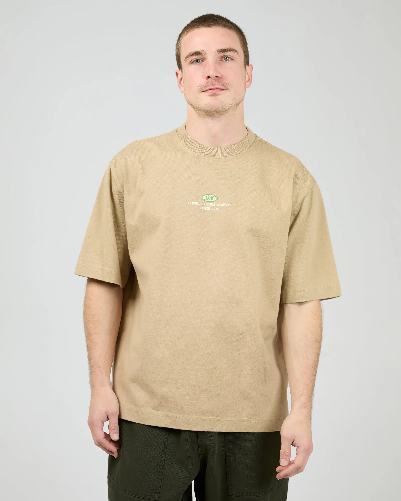 Twitch Stack Baggy Tee Khaki sold by edge clothing