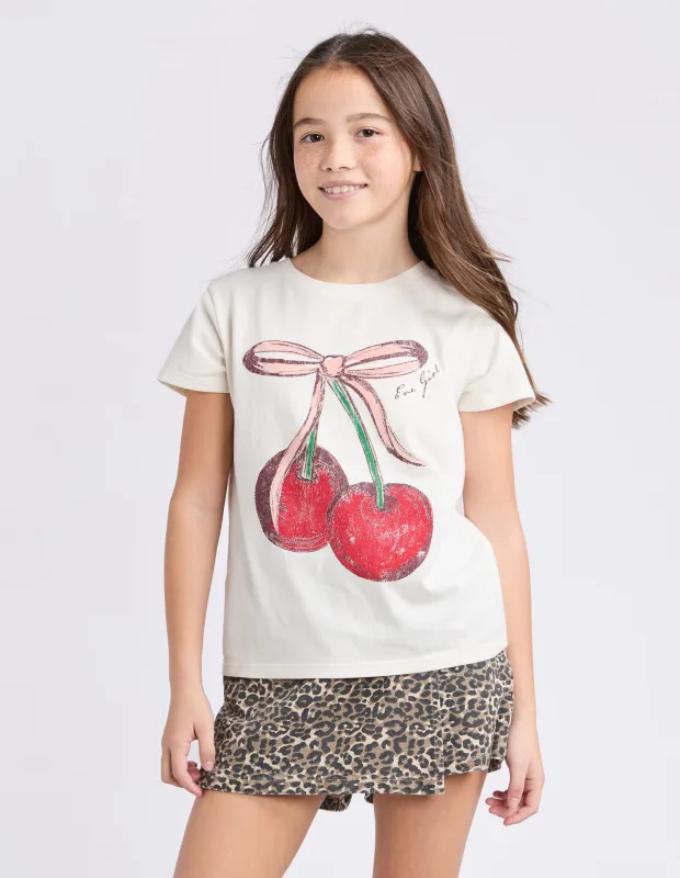 Chloe Cherry Tee Vintage White sold by edge clothing