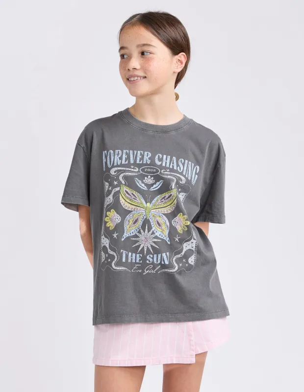 Chasing The Sun Tee Charcoal sold by edge clothing