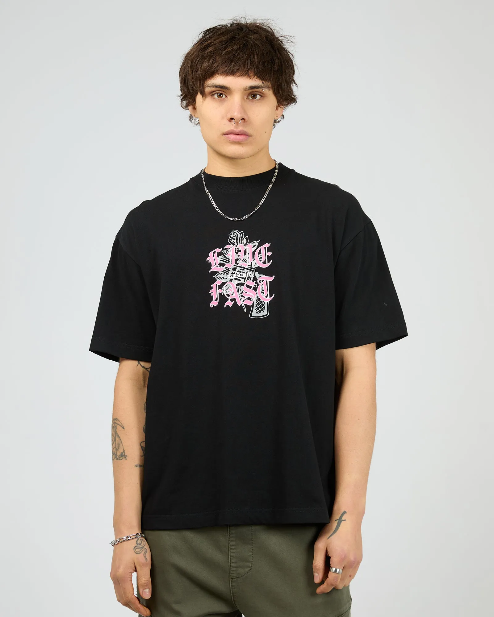 Live Fast Street Tee Black sold by edge clothing