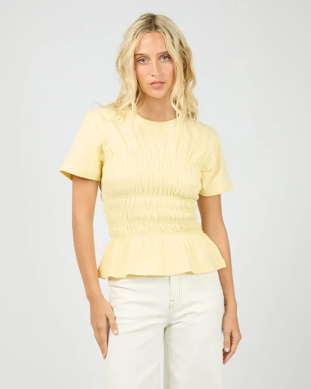 Lipa Ruched Top Yellow sold by edge clothing