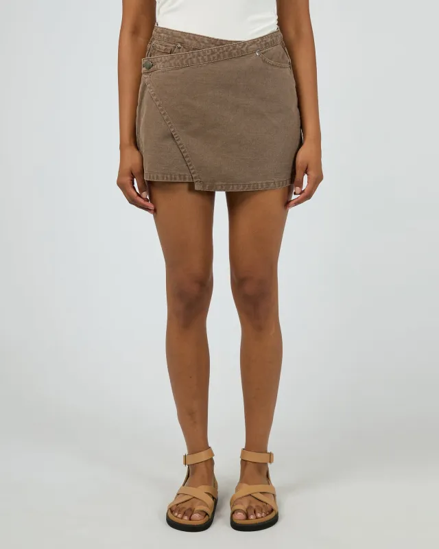 Lenni Mini Skort Cocoa sold by edge clothing