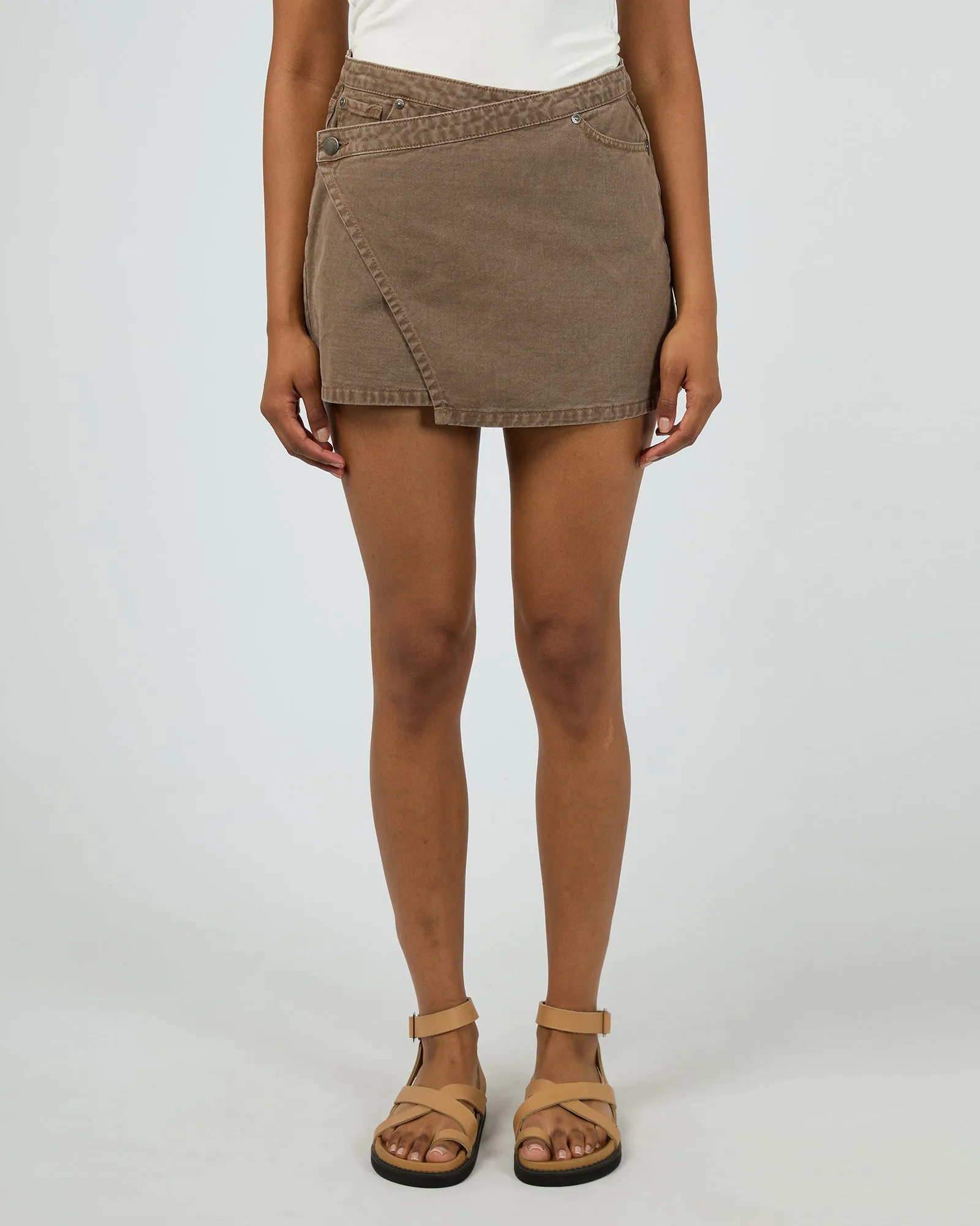 Lenni Mini Skort Cocoa sold by edge clothing