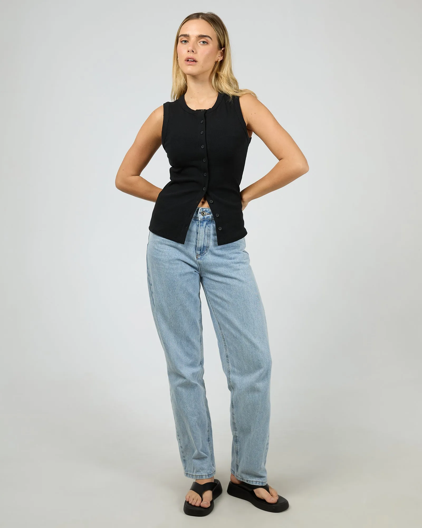 Button Up Tank Black sold by edge clothing product image thumbnail 2