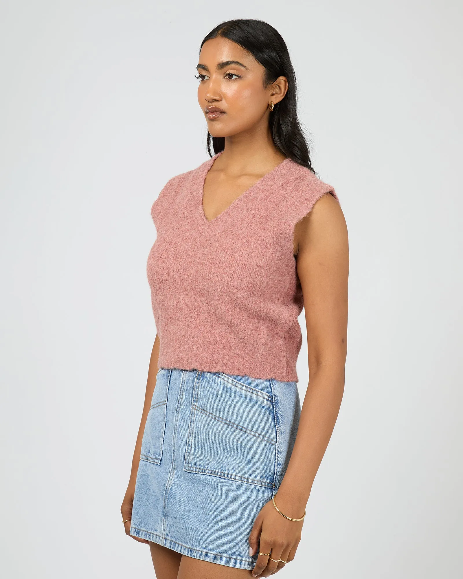 Leah Knit Vest Quartz Pink sold by edge clothing product image thumbnail 4