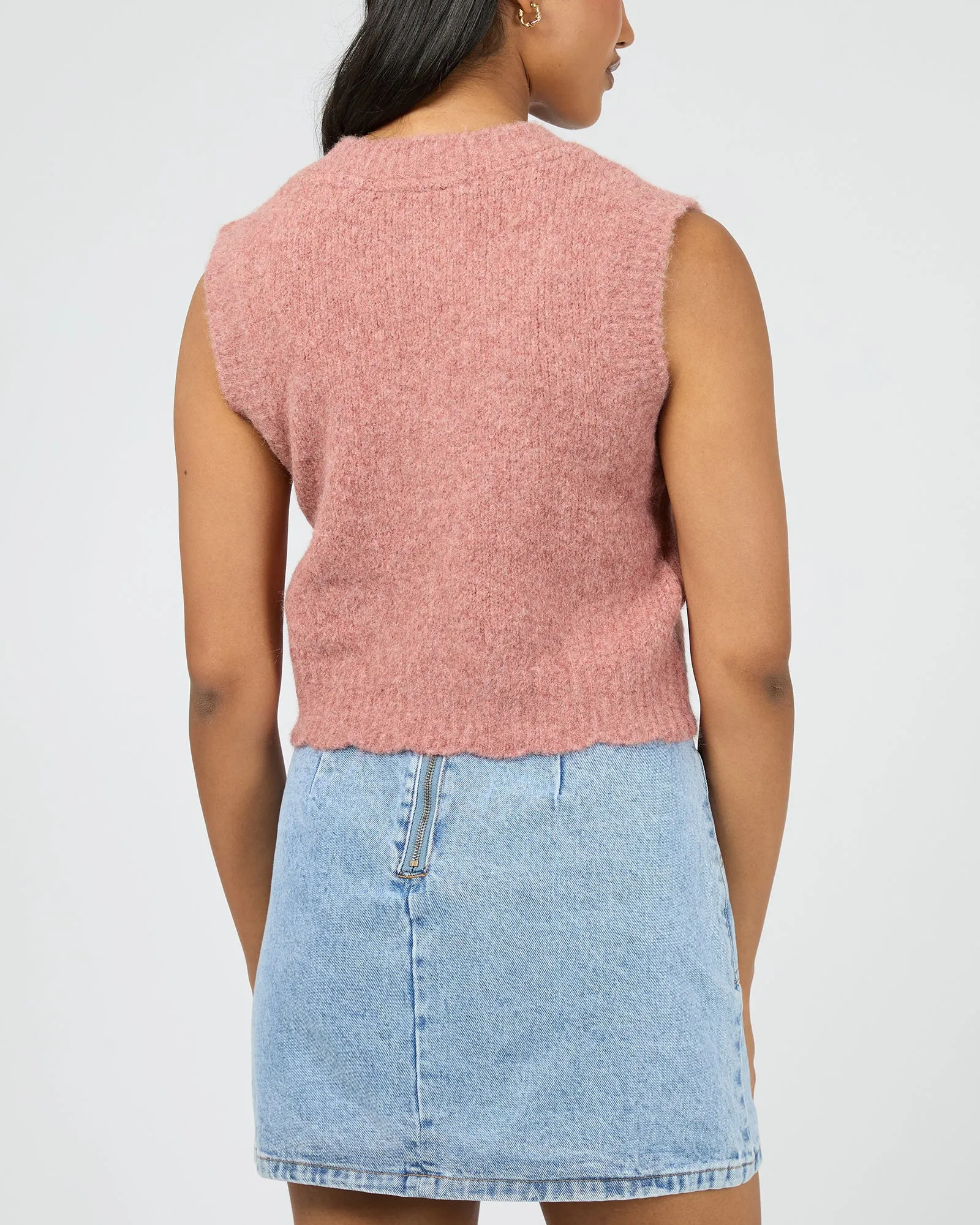 Leah Knit Vest Quartz Pink sold by edge clothing product image thumbnail 3